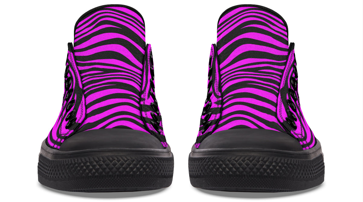 Neon Zebra Fuchsia Low Tops (Wide)