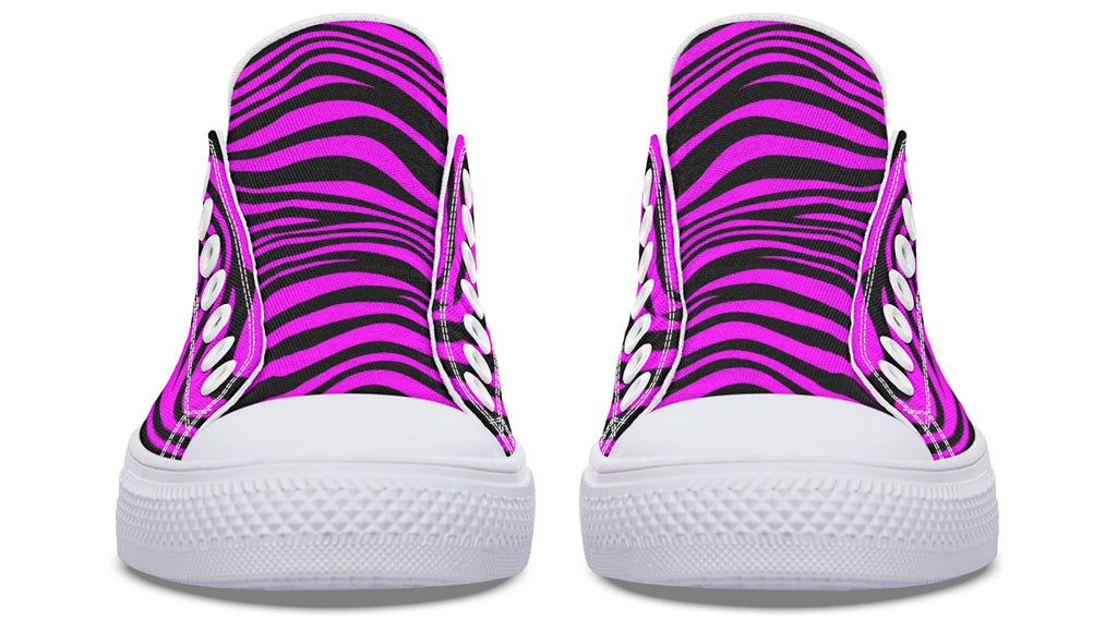 Neon Zebra Fuchsia Low Tops (Wide)