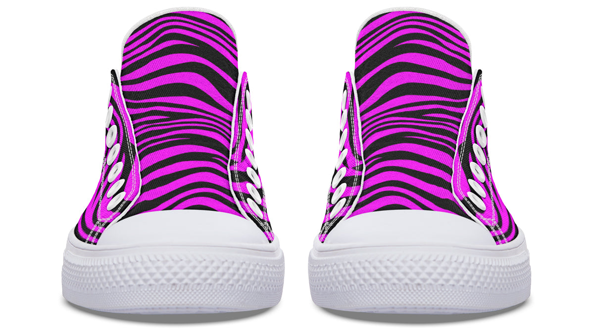Neon Zebra Fuchsia Low Tops (Wide)