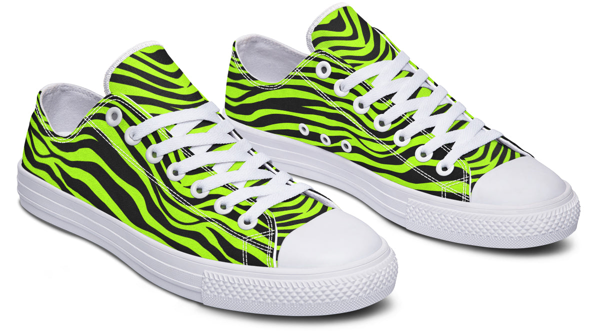 Neon Zebra Low Tops - Offbeat Sweetie