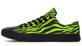 Neon Zebra Green Low Tops (Wide)
