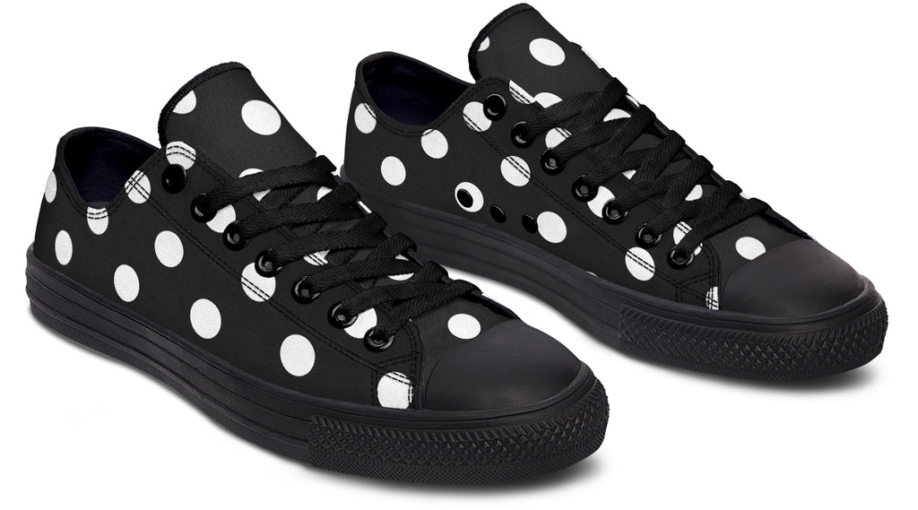 Paint It Black Polka Dot Low Tops (Wide)