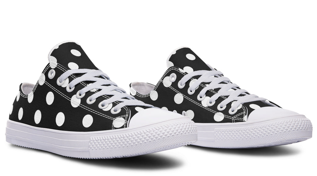 Paint It Black Polka Dot Low Tops (Wide)