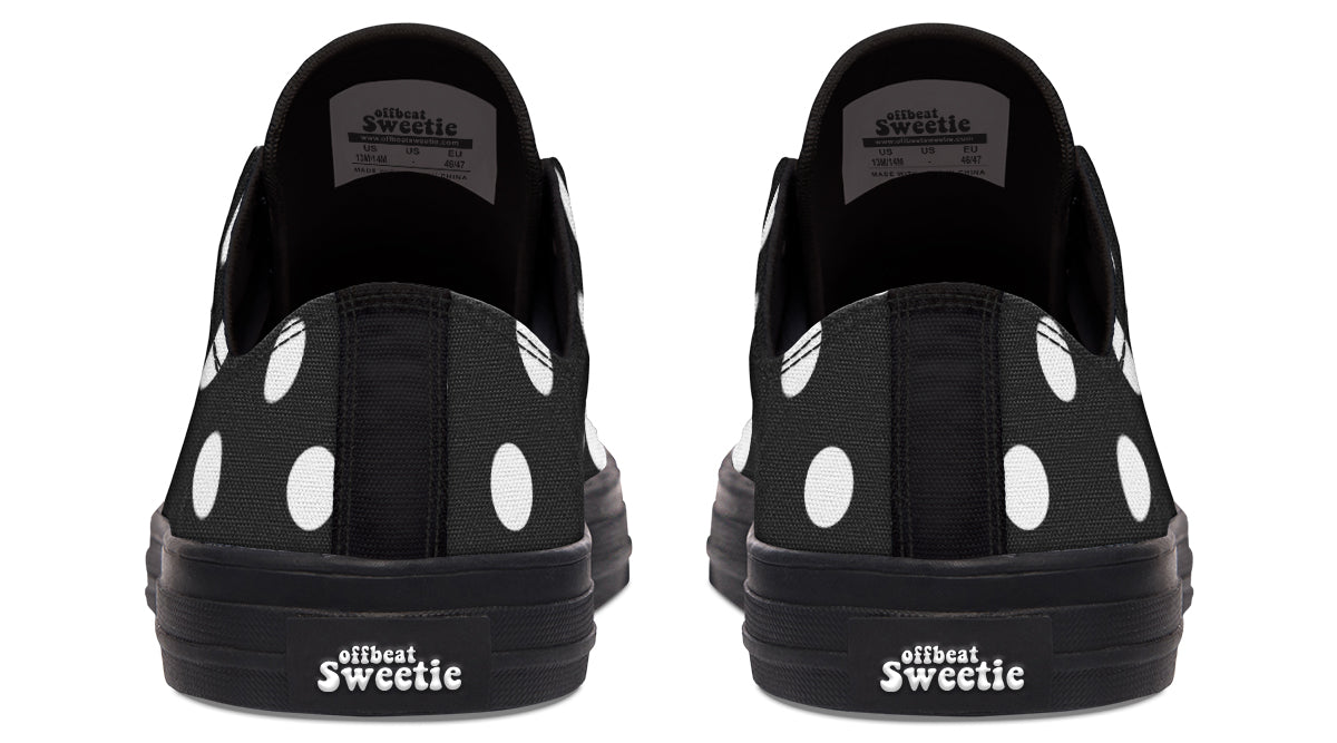 Paint It Black Polka Dot Low Tops (Wide)