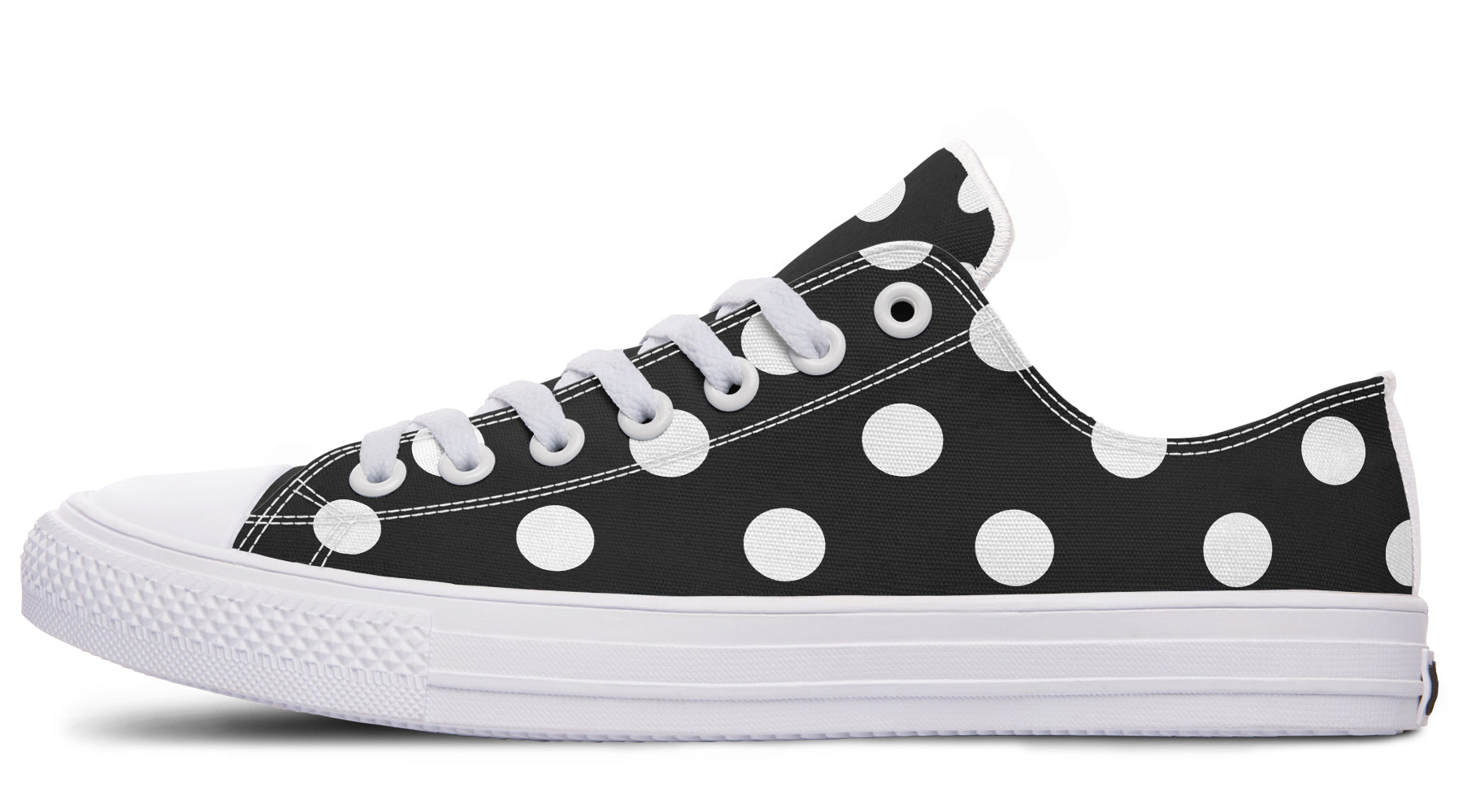 Paint It Black Polka Dot Low Tops (Wide)