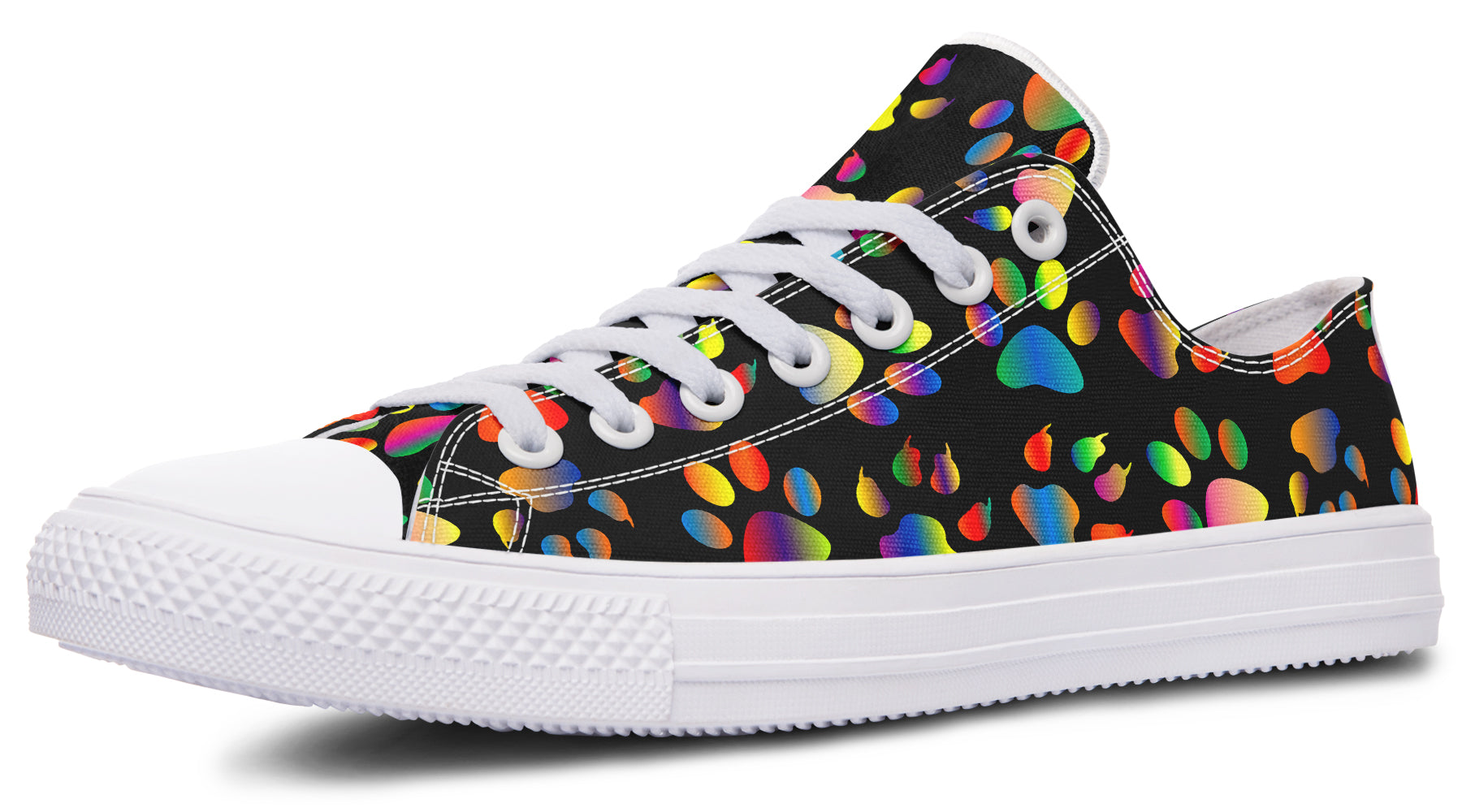 Rainbow Paw Prints Low Tops (Wide)