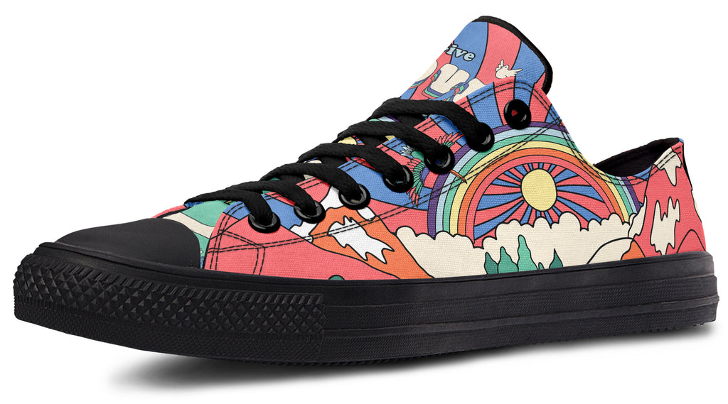 Peace And Love Low Tops - Offbeat Sweetie