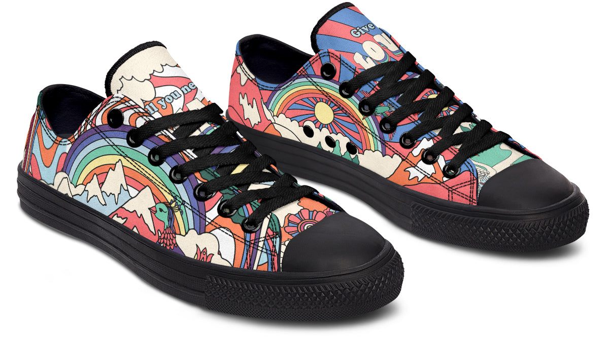 Peace And Love Low Tops - Offbeat Sweetie