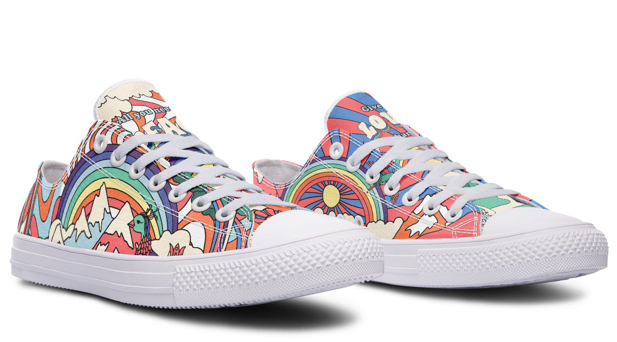 Peace And Love Low Tops - Offbeat Sweetie