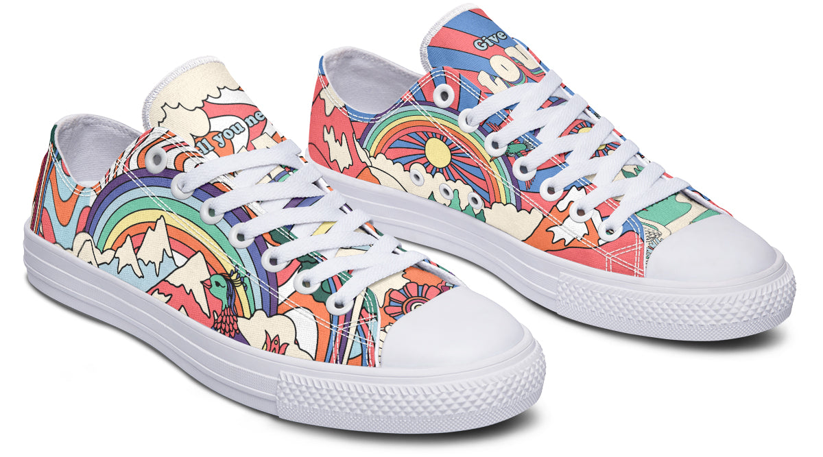 Peace And Love Low Tops - Offbeat Sweetie