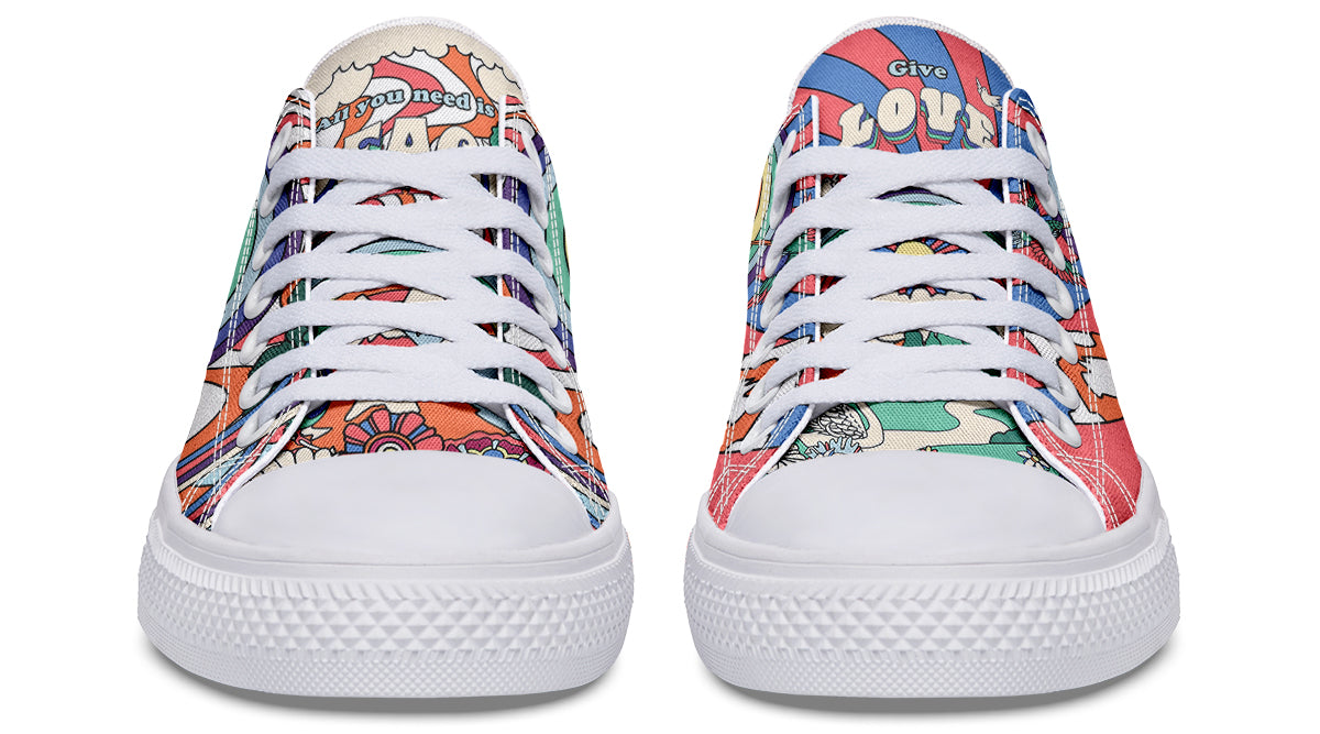 Peace And Love Low Tops - Offbeat Sweetie