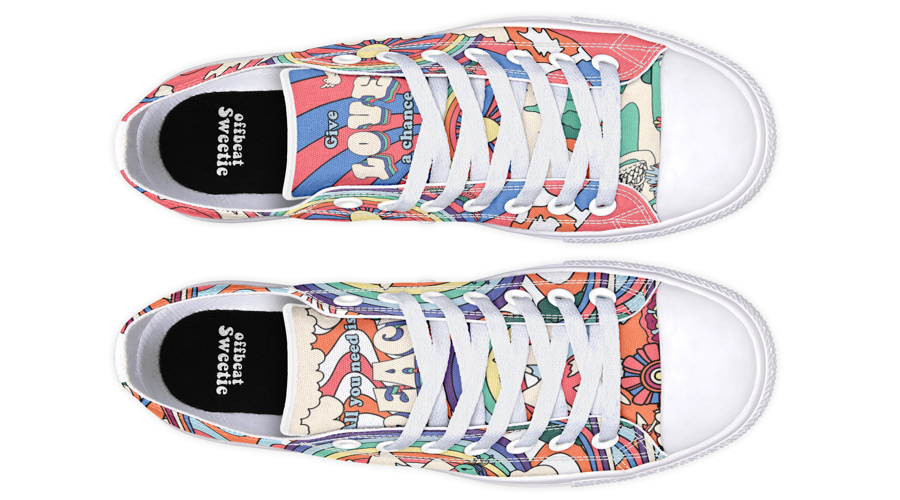 Peace And Love Low Tops - Offbeat Sweetie