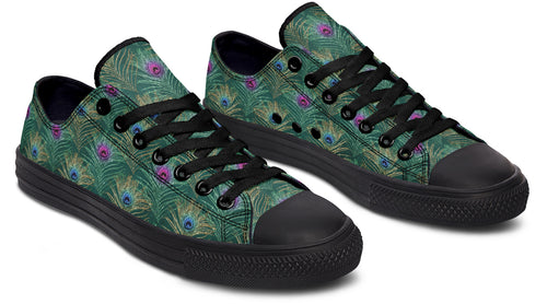 Peacock Feathers Low Tops - Offbeat Sweetie