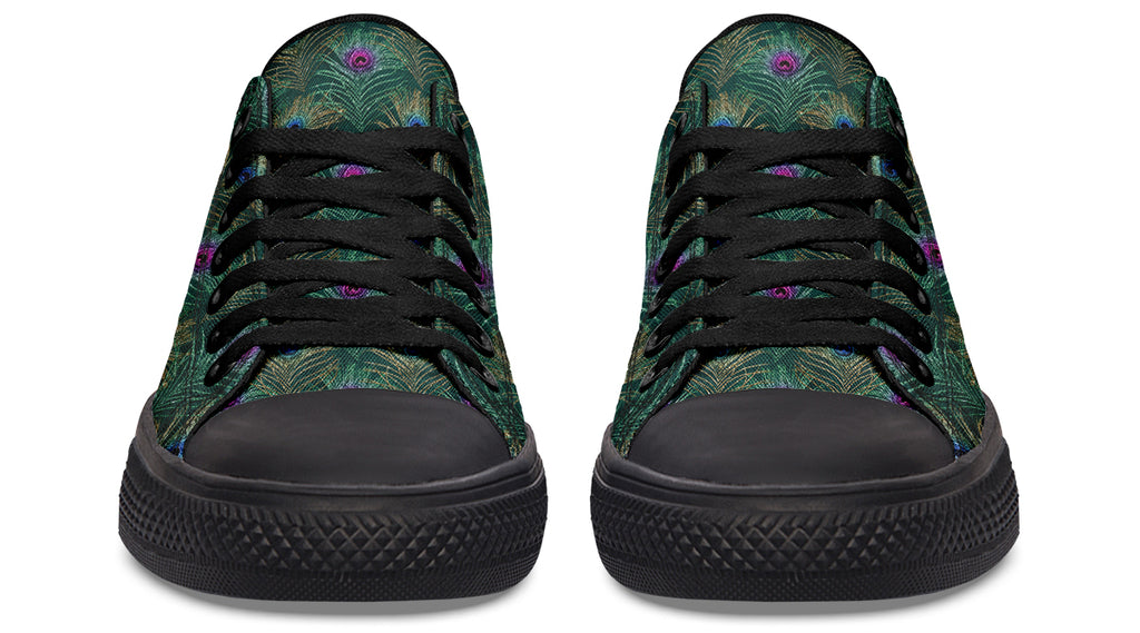 Peacock Feathers Low Tops - Offbeat Sweetie