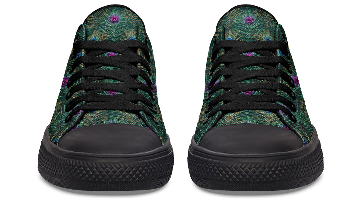Peacock Feathers Low Tops - Offbeat Sweetie
