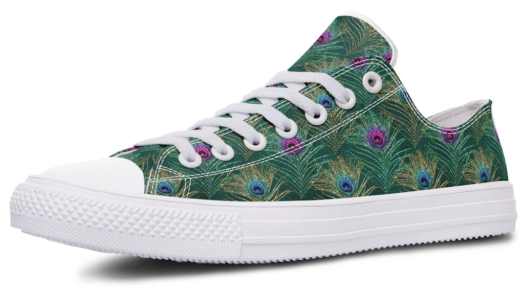 Peacock Feathers Low Tops - Offbeat Sweetie