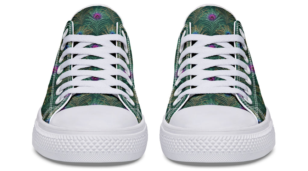 Peacock Feathers Low Tops - Offbeat Sweetie