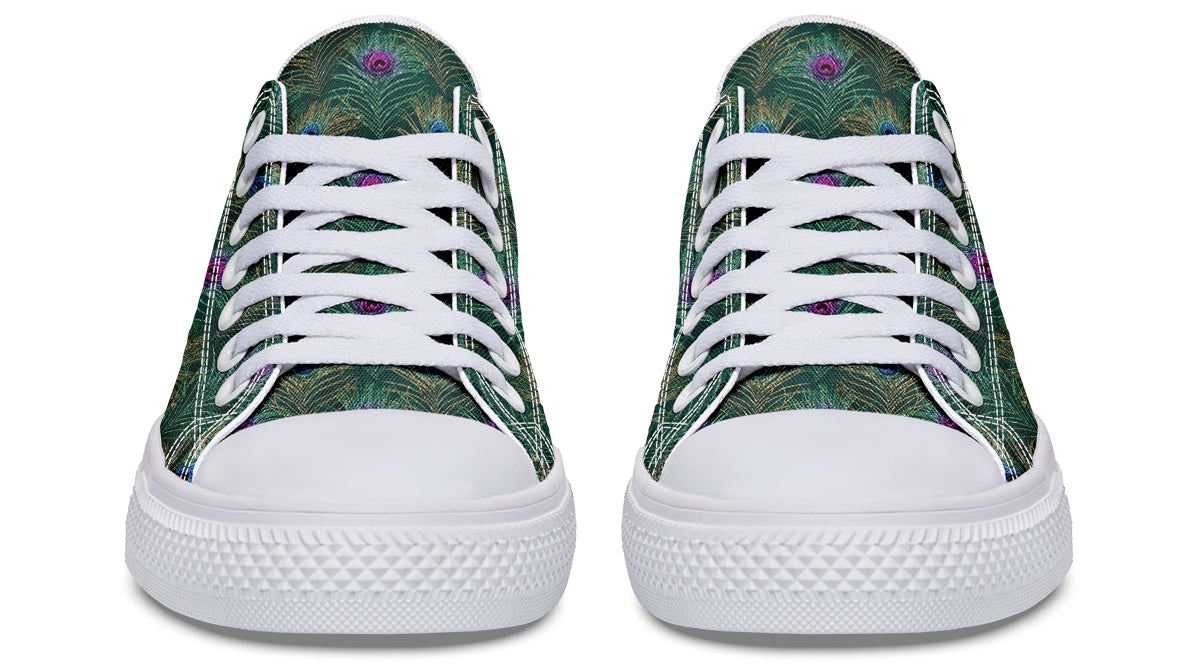 Peacock Feathers Low Tops - Offbeat Sweetie
