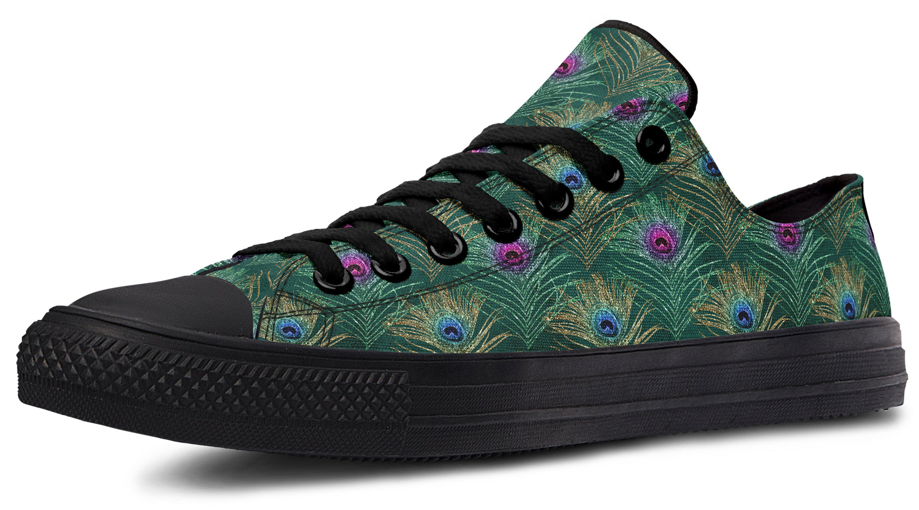 Peacock Feathers Low Tops (Wide)