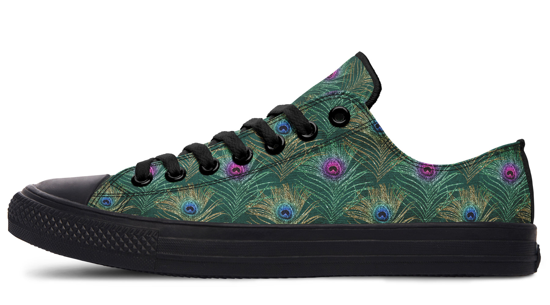 Peacock Feathers Low Tops (Wide)