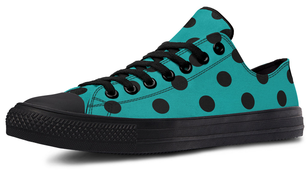 Penny Royal Teal Polka Dot Low Tops