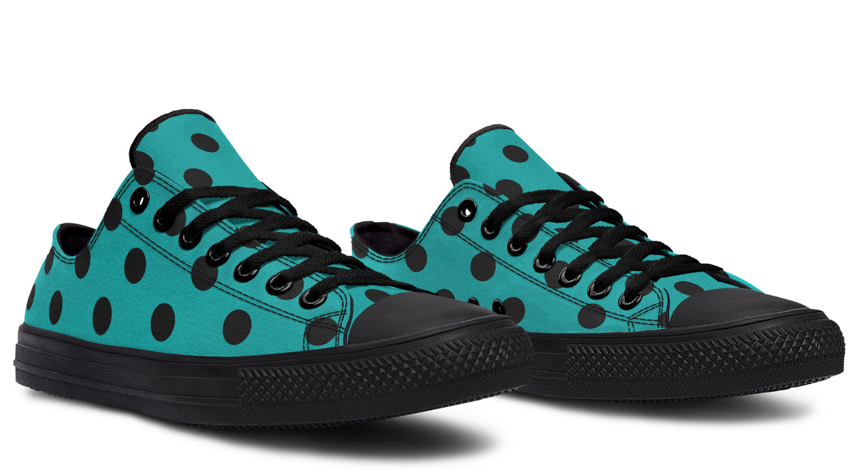 Penny Royal Teal Polka Dot Low Tops