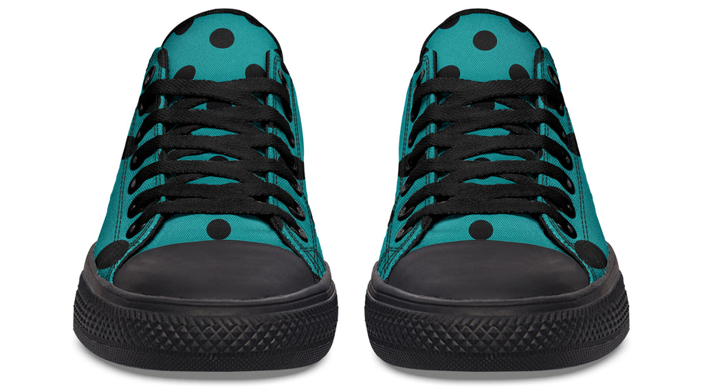 Penny Royal Teal Polka Dot Low Tops