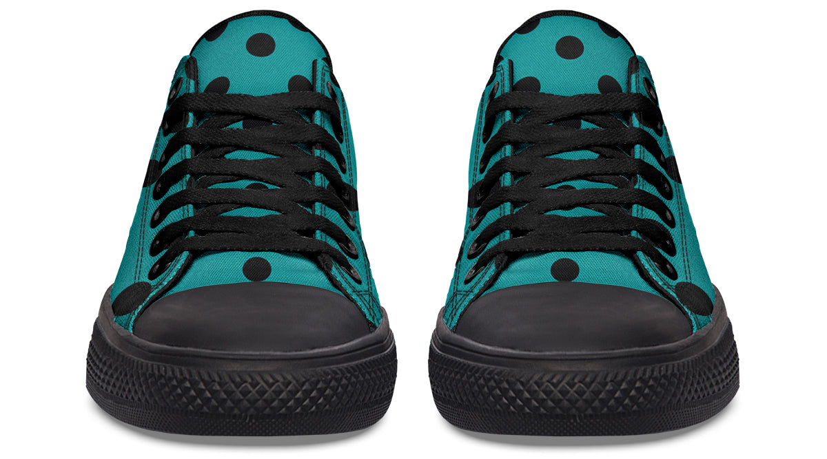 Penny Royal Teal Polka Dot Low Tops