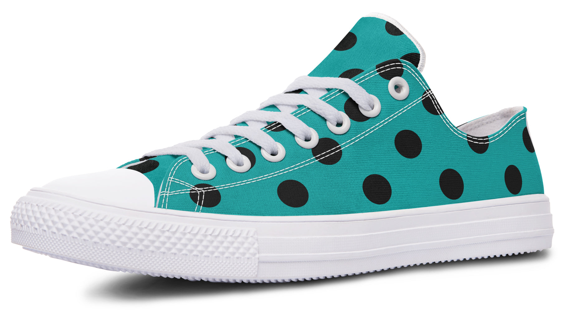 Penny Royal Teal Polka Dot Low Tops