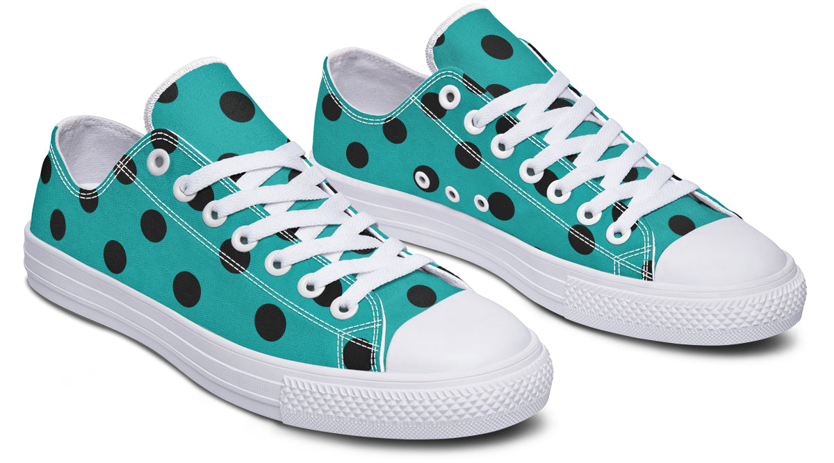 Penny Royal Teal Polka Dot Low Tops