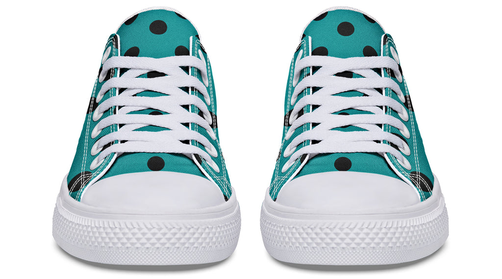 Penny Royal Teal Polka Dot Low Tops