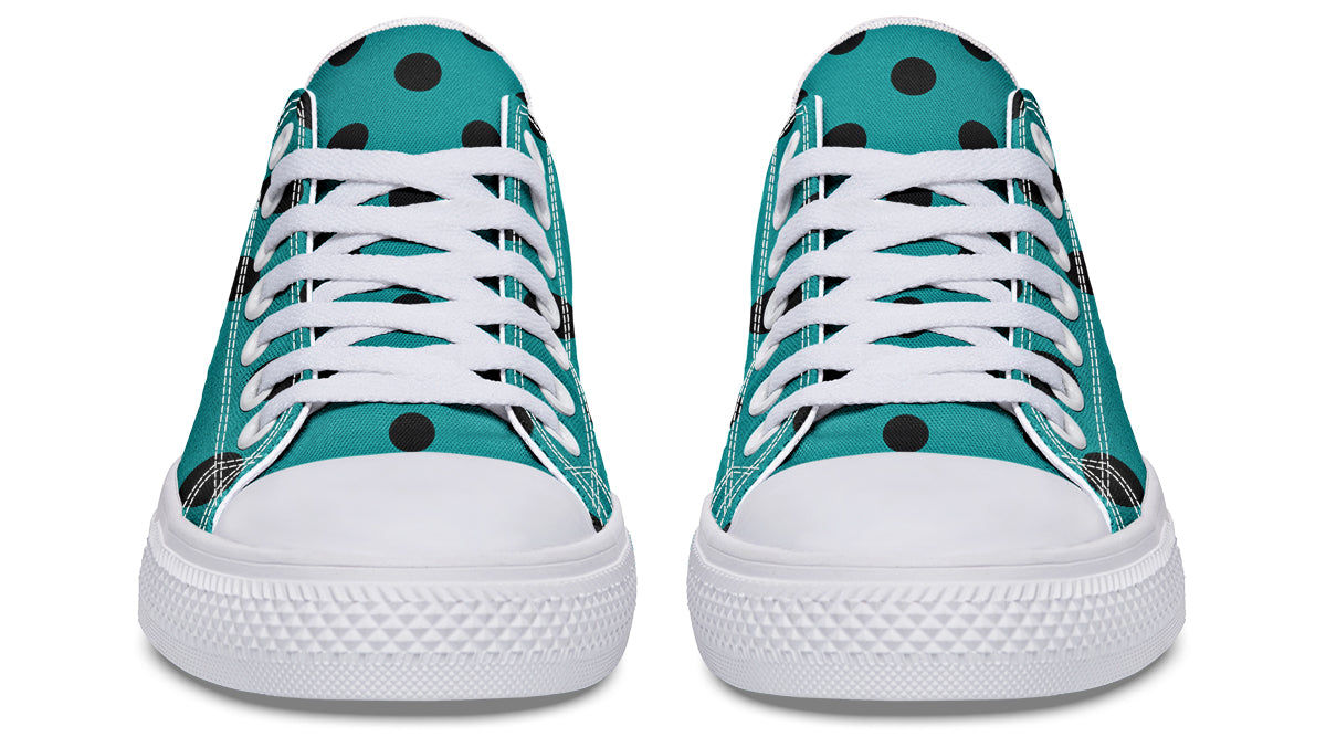 Penny Royal Teal Polka Dot Low Tops
