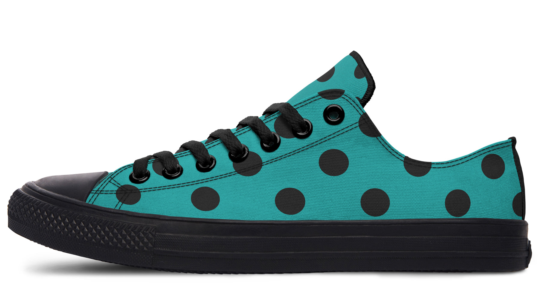 Penny Royal Teal Polka Dot Low Tops