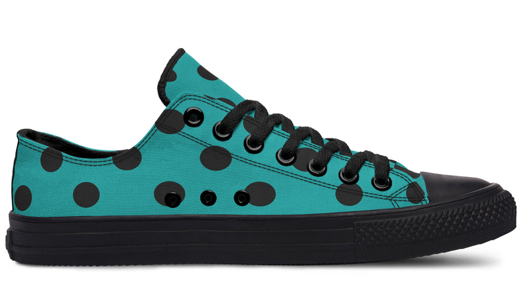 Penny Royal Teal Polka Dot Low Tops