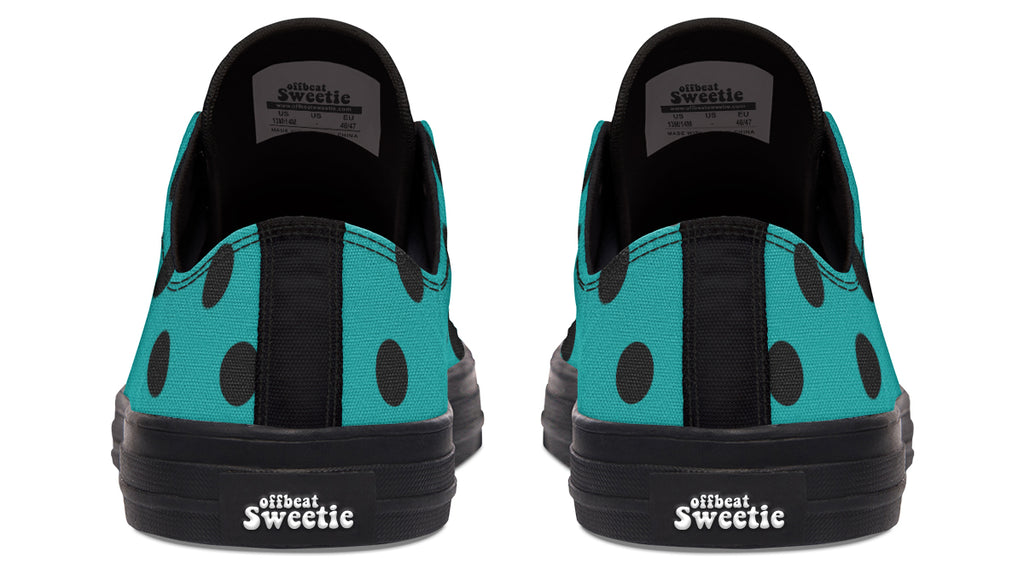 Penny Royal Teal Polka Dot Low Tops