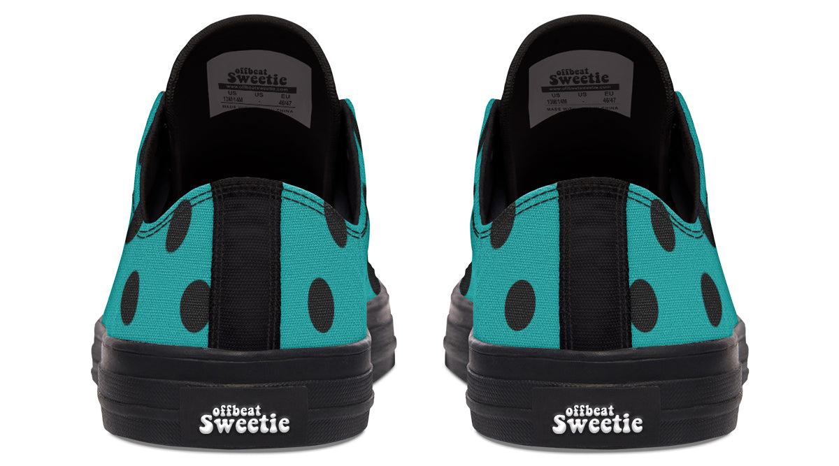 Penny Royal Teal Polka Dot Low Tops