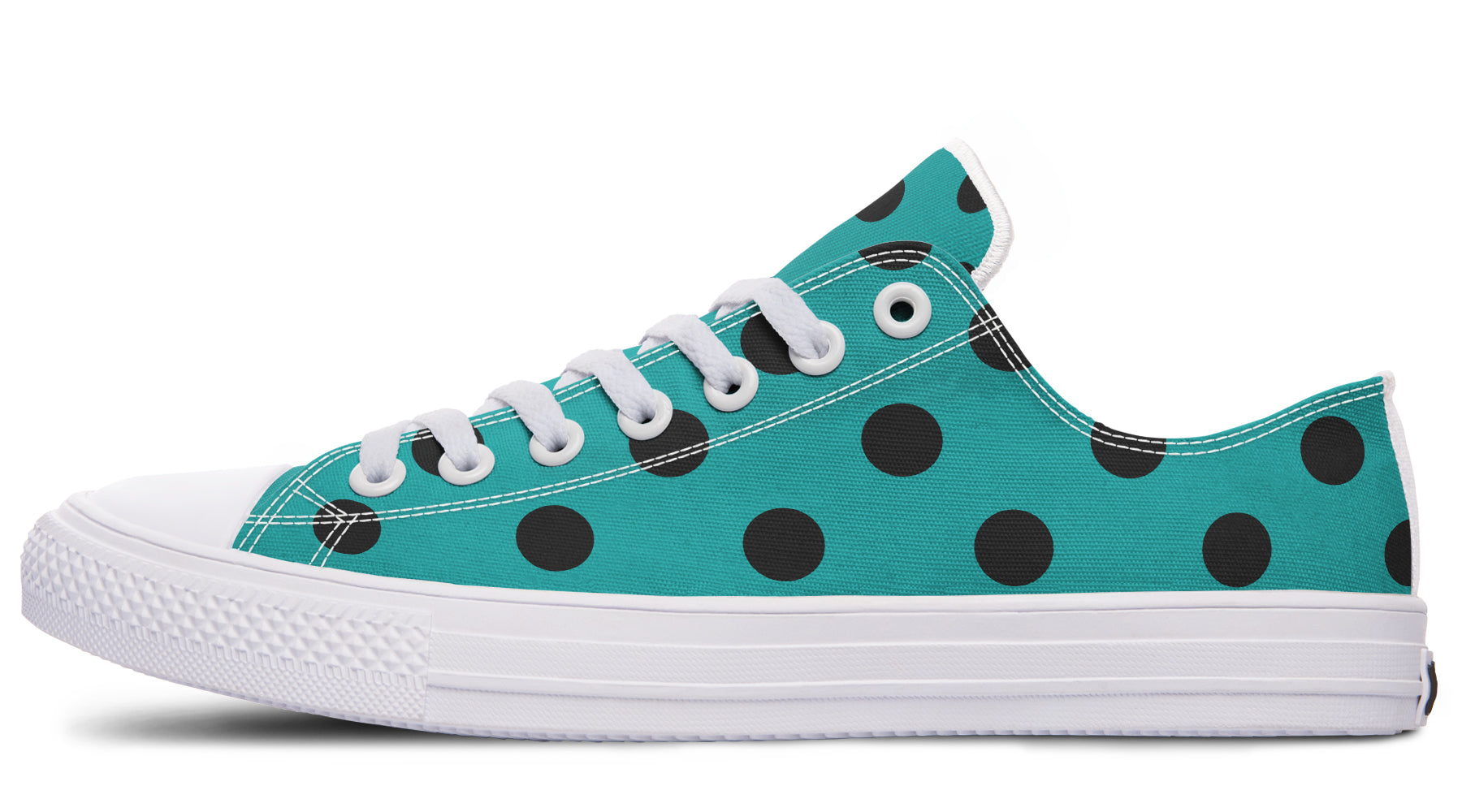 Penny Royal Teal Polka Dot Low Tops