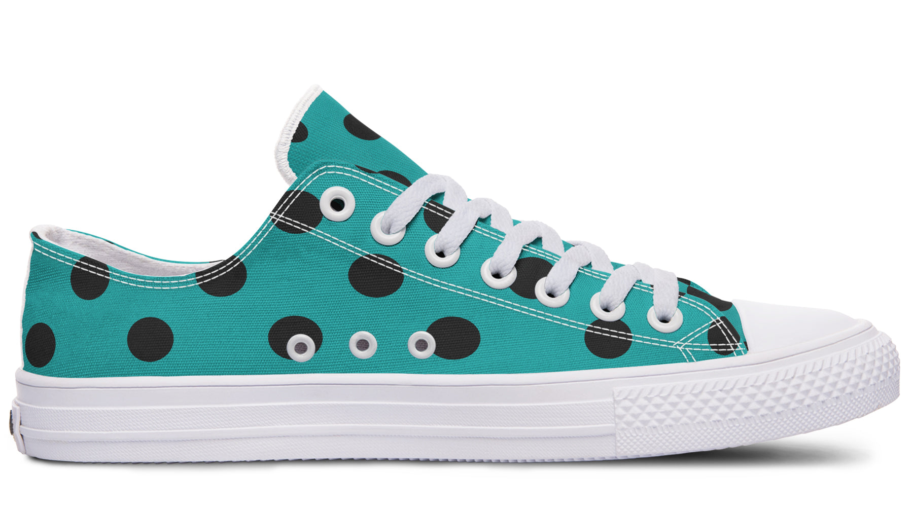 Penny Royal Teal Polka Dot Low Tops