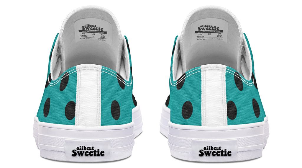 Penny Royal Teal Polka Dot Low Tops