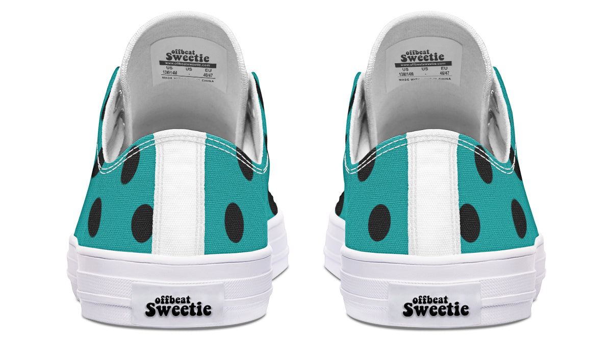 Penny Royal Teal Polka Dot Low Tops