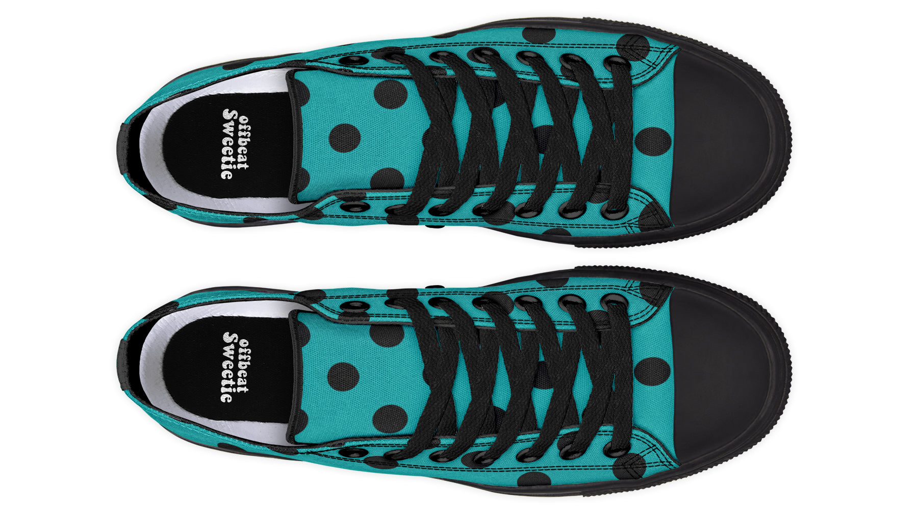 Penny Royal Teal Polka Dot Low Tops