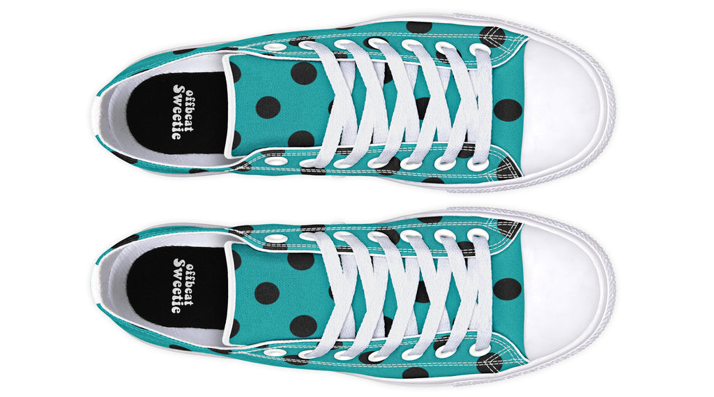 Penny Royal Teal Polka Dot Low Tops