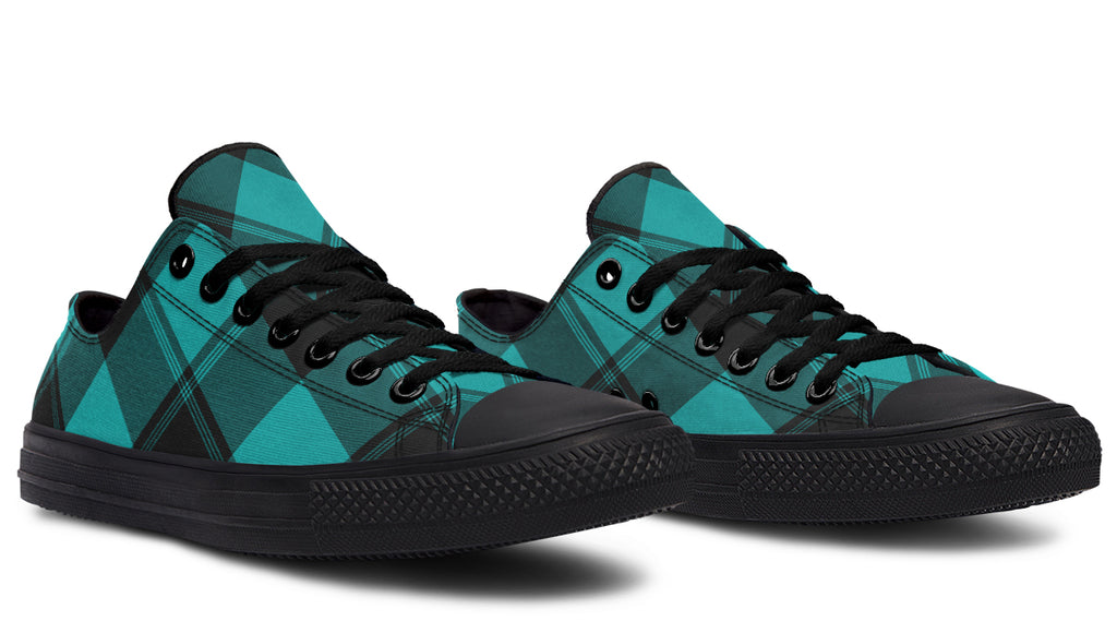 Pennyroyal Teal Plaid Low Tops