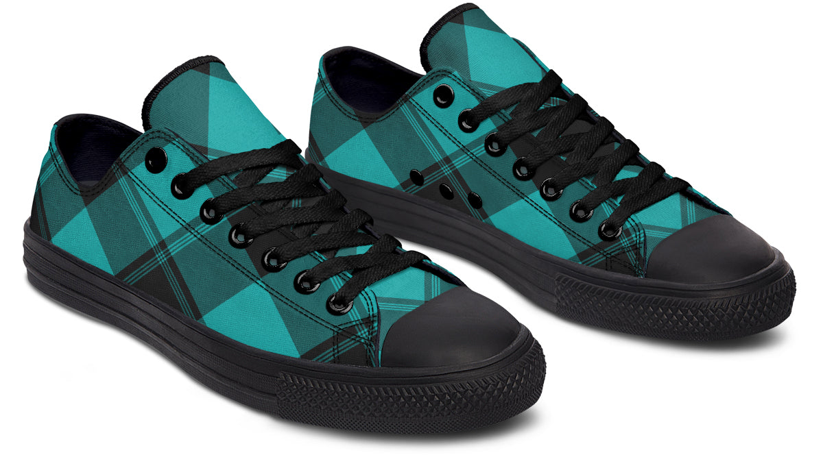 Pennyroyal Teal Plaid Low Tops