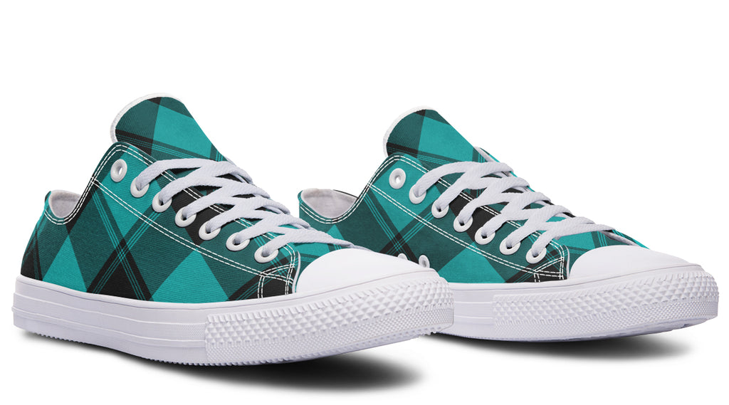 Pennyroyal Teal Plaid Low Tops