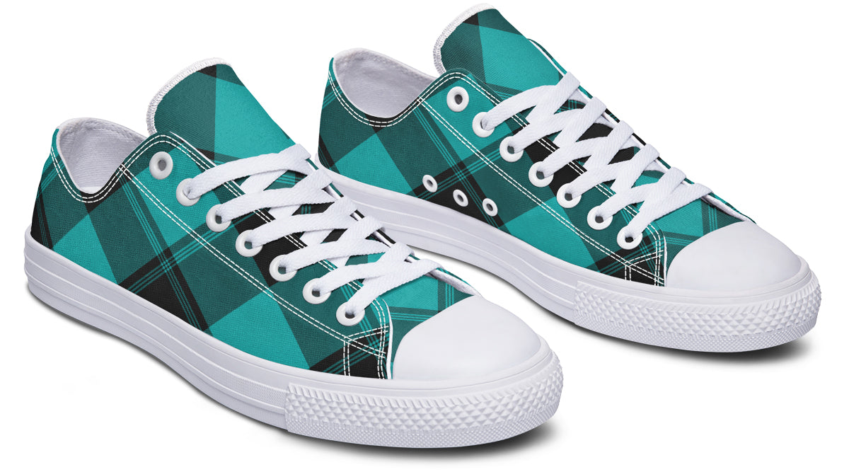 Pennyroyal Teal Plaid Low Tops