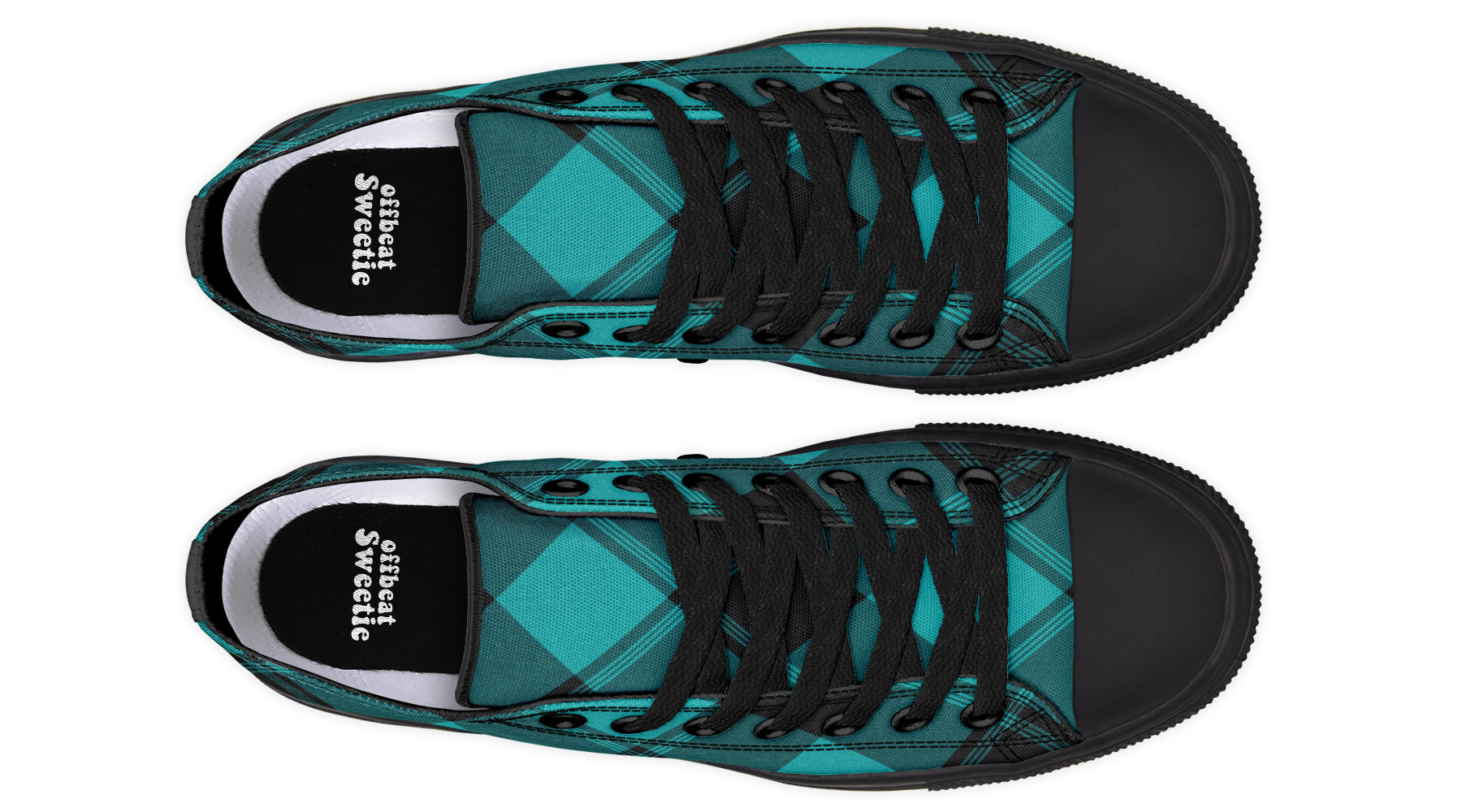 Pennyroyal Teal Plaid Low Tops