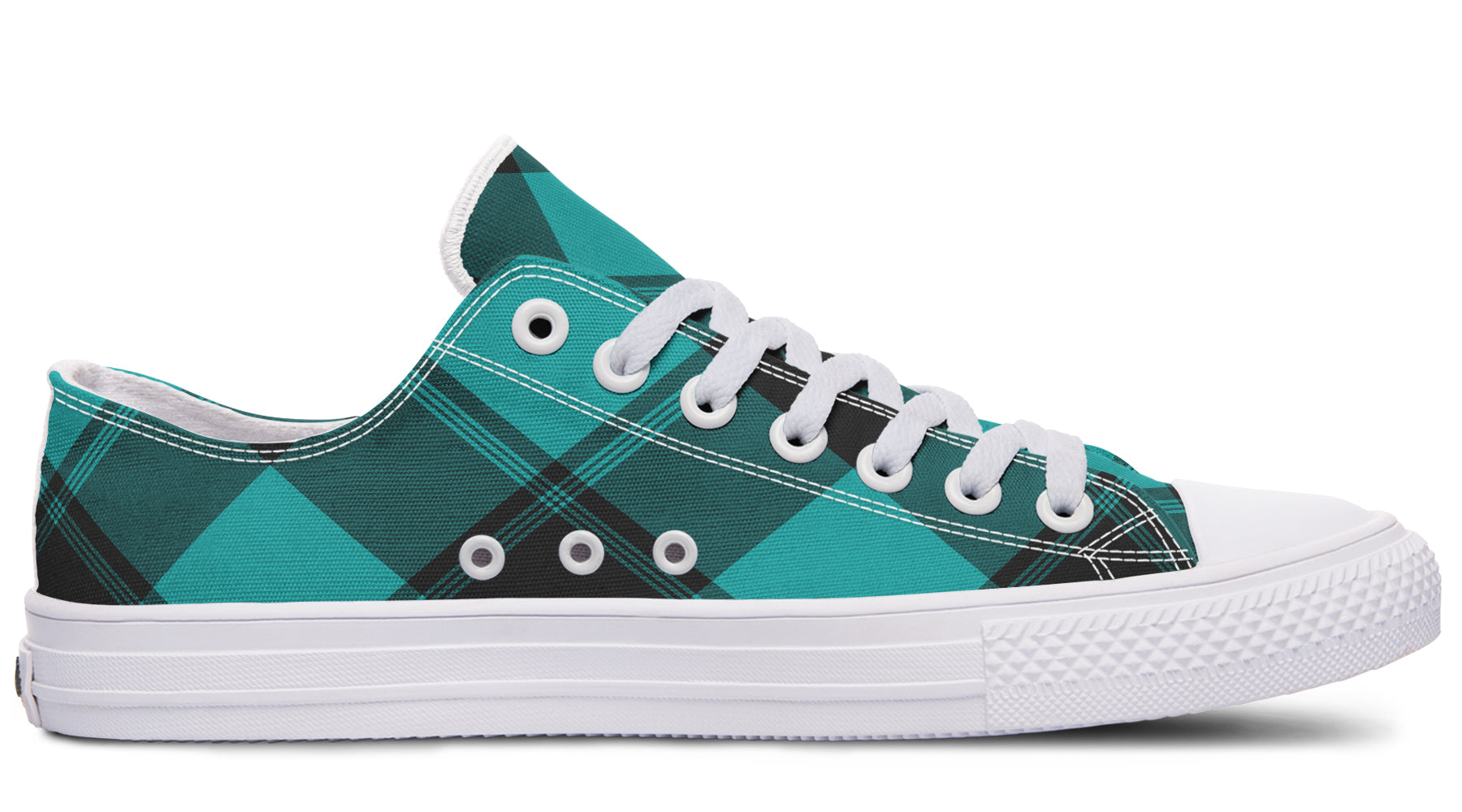Pennyroyal Teal Plaid Low Tops (Wide)