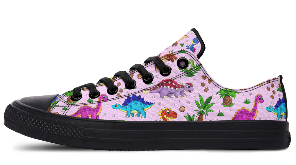 Pink And Blue Mismatched Baby Dinos Low Tops - Offbeat Sweetie