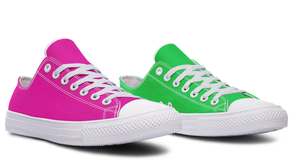 Pink And Green Mismatch Low Tops